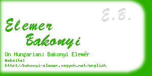 elemer bakonyi business card